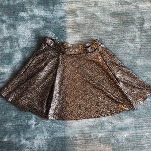 Aqua brand gold shimmer and black skater skirt